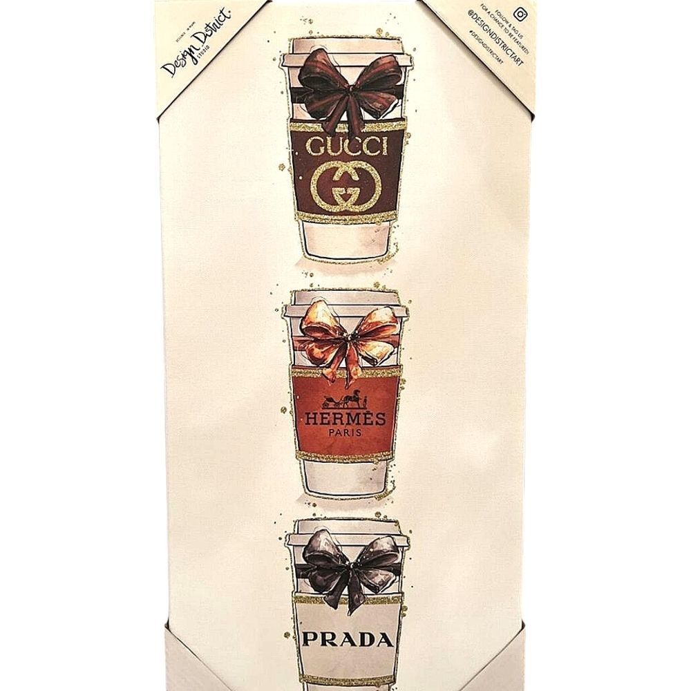 Design District Designer Coffee Cups Canvas Wall Decor